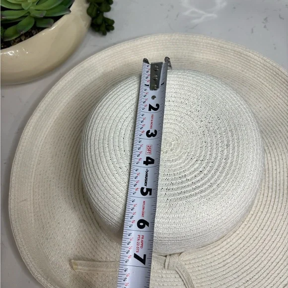 Scala Collezione Classic Cream Wide-Brim Hat Brim Beach Vacation Sun - Picture 6 of 10